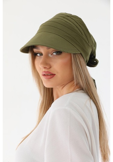 Safari Bağlamalı Haki Siperli Bandana Vizör Haki