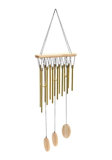 Cajuart Dekoratif Altın Metal Çubuklar Rüzgar Çanı Ev Balkon Dekor