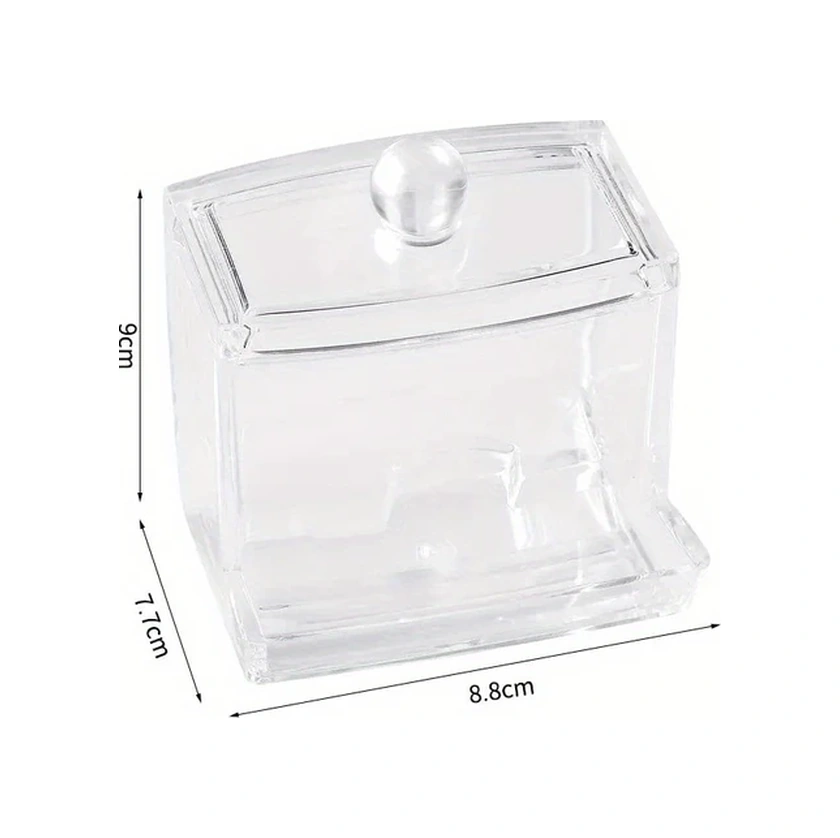 Xuweiwei Büyük Kapasiteli Şeffaf Pamuklu Çubuk Saklama Kavanozu Banyo Kullanımı Şeffaf