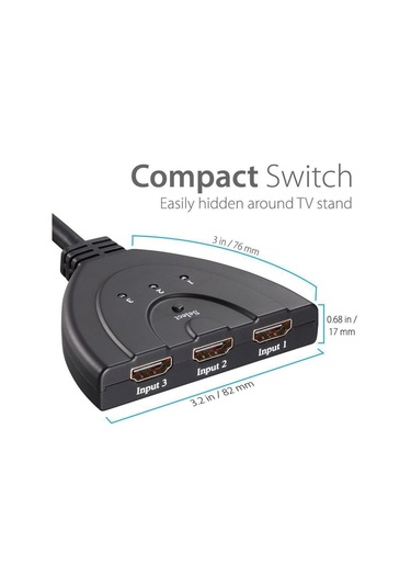 4586 Hdmi Çoklayıcı Switch 3 Port Çoğaltıcı