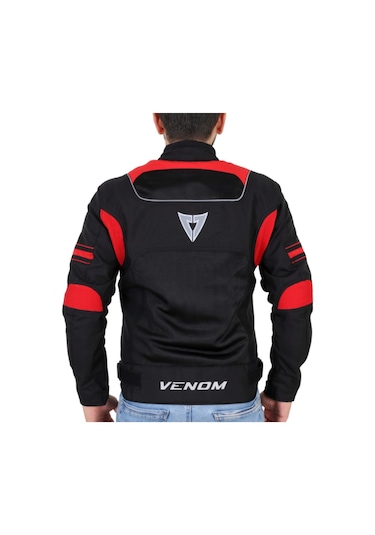 Venom Motosiklet Motorcu Siyah-kırmız Spin Motorcu Mont