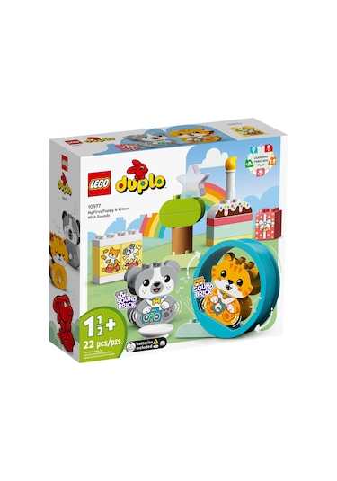 LEGO® Duplo 10977 Sesli İlk Yavru Köpeğim ve Yavru Kedim 22 Parça