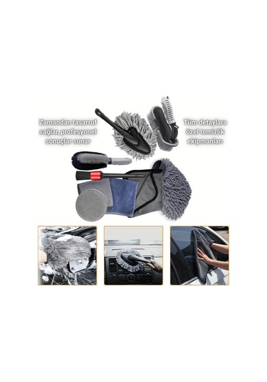 Polham Profesyonel 9 Parçalı Araba, Motorsiklet İçin Detaylı Araç Temizlik Ve Bakım Seti, İç Ve Dış Bakım Seti