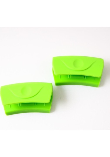 Novahub Yeşil 1 Çift Silikon Pot Kulak Klipsi Yaratıcı Klip Dökme Demir Tencere Sapı Mikrodalga Fırın Yalıtım El Klipsi Pot Kulak Seti Yeşil