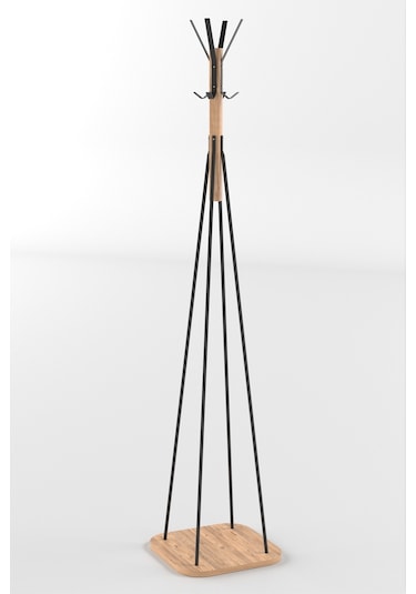 Retodesign Portmanto Askı Ayaklı Elbise Askısı Fortmanto Askılık 1799a Siyah - Atlantik Çam