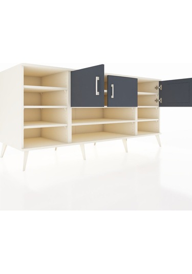Kronos Konsol 9 Raflı 3 Kapaklı 176x59x83 Aytaşı-antrasit/aytaşı Antrasit/aytaşı