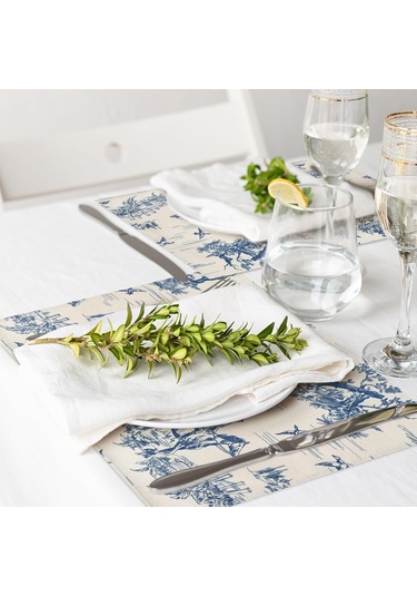 Ülke Baskı Placemats 4 Paket Ev Mutfak Masası, 12 X 18 İnç 12x20 İnç