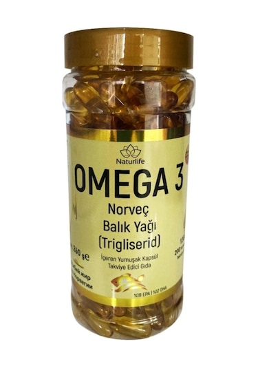 Naturlife Omega 3 Norveç Balık Yağı 200 Kapsül