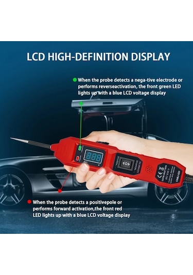 Xuweiwei Çok Fonksiyonlu Otomotiv Devre Test Cihazı Kırmızı 1 Adet Işık Göstergeli Araç Elektrik Sistem Test Aleti