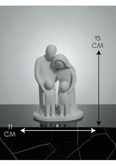 Dekoratif Aile Figürü 11x15 Cm Modern Masa Objesi