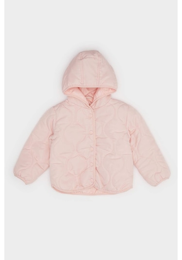 Defacto Kız Bebek Rüzgar Geçirmez Su İtici Kapitoneli Kapüşonlu Şişme Mont E7974a525aupn99 Pembe
