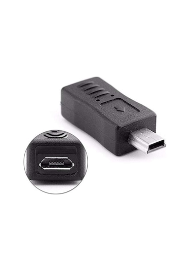 Yaozixa Micro Usb Erkekden Mini Usb Dişi Adaptörü - Veri Transferi Ve Şarj Fonksiyonu, Usb 2.0 Hızlı Aktarım, Siyah, Taşınabilir Dönüştürücü