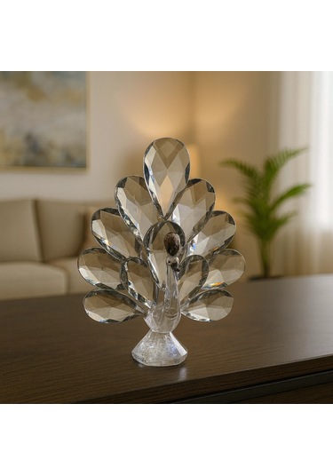 Gümüş Tavus Kuşu Kristal Cam Kb 9x12