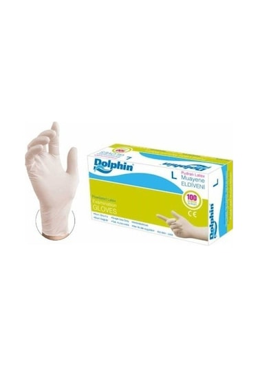 Dolphin Lateks Pudralı Eldiven M (20 paket)