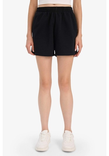 Defacto Regular Fit Beli Lastikli Basic Düz Şort F6803ax25hsbk81 Siyah