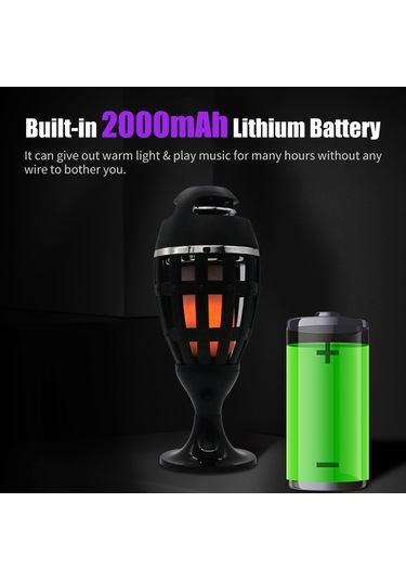Yifomall Siyah Tabanlı Led Alev Işıklı Bluetooth Hoparlör - Portatif, Kaliteli Bass, El-işsiz Arama, Ev/outdoor/parti Kullanıma Uygun