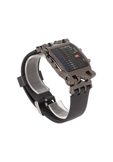 Xindoker Erkeklere Özel Yengeç Desenli Dijital Led Saat - İkili Zaman Gösterimi, Su Geçirmez, Dahili Pil Siyah Kasa-siyah Kayış Turuncu