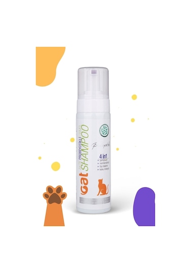 Vetorin 4 in1 Kedi Şampuanı Koku Önleyici Nemlendirici Doğal Tüy Bakımı Koku Giderici 200 ML