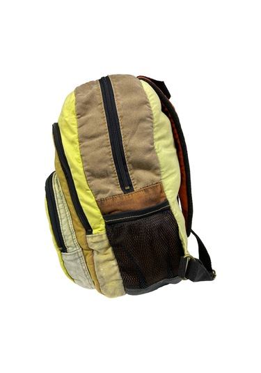 Kaliteli Vintage Disayn Sırt Gezi Çantası New Patchwork 5017 Gri - Sarı