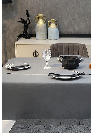 Dream Kumaş Peçete Modelleri Leke Tutmaz Kumaş Peçete Çeyiz Seti 6lı Paket Füme