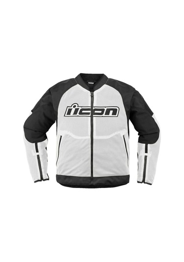 Icon Overlord 3 Mesh Korumalı Motosiklet Montu Siyah Beyaz