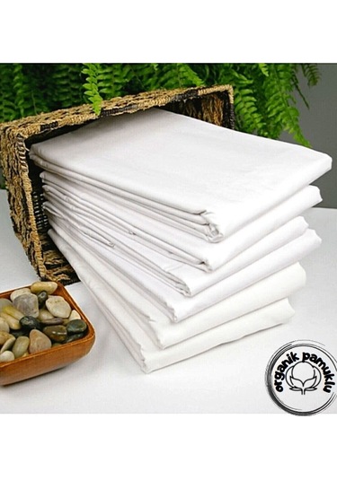 Lotus Home Lüks Pamuklu Düz Beyaz Çarşaf Tek Kişilik 160x240