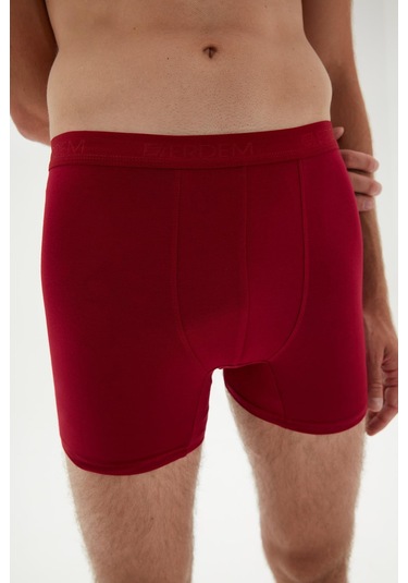 Weweus Bordo 3'lü Erkek Süper İnce Doğal Bambu Lüks Boxer 1012 Bordo