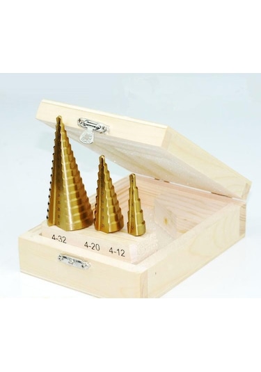 3 Parça Kademeli Panç Matkap Uç Seti Matkap Panç Takımı