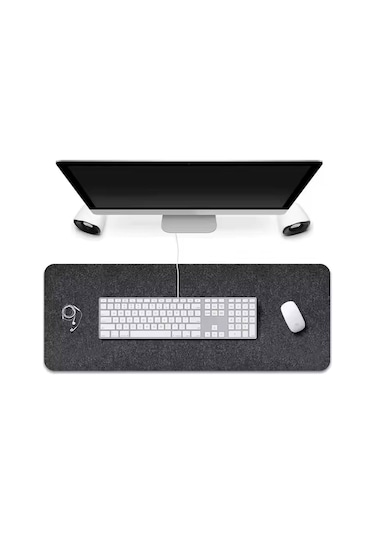 Oyun Mouse Pad Büyük Keçe Sümen Klavye Mat Masa Koruyucu 3mm Antrasit Renk 80x40cm