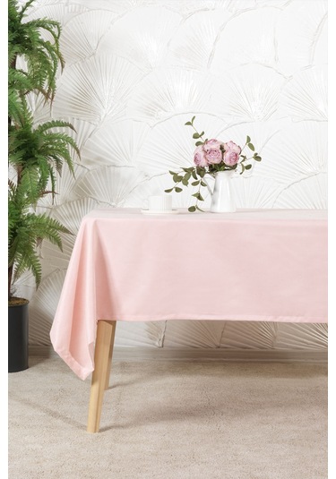 Elart Soft Masa Örtüsü Kadife Dikdörtgen 150x220 Cm Pudra Pudra