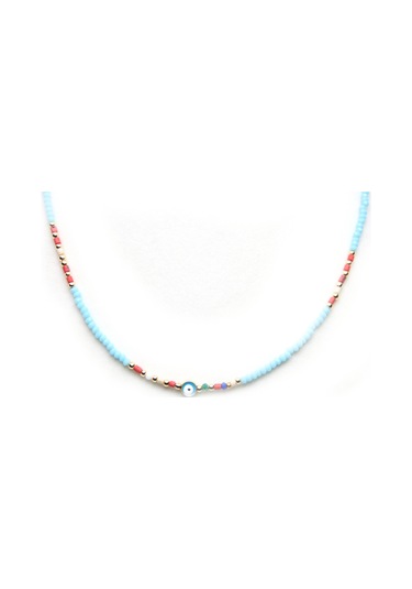 Blora Turkuaz Boncuk Kolye Turkuaz