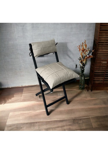 Modern Style Home Bahçe - Balkon, Iç Ve Dış Mekan Katlanır Metal Sandalye 4 Adet Krem