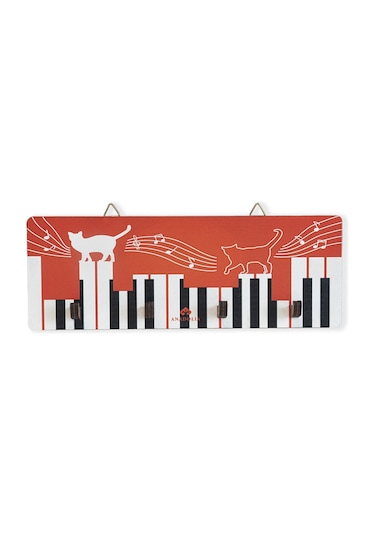 Anadoliamağazacılık Kedili Piyano 4'Lü Dekoratif Askılık Diğer