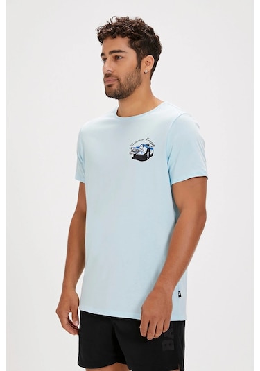 Bad Bear Dustin Sky Blue Baskılı Erkek Tişört Siyah