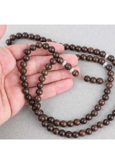 Yılan Ağacı 99luk Küre Kesim 8mm Namaz Tesbihi Kahverengi