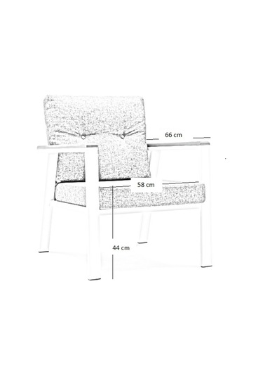Mymassa Favori Bahçe Takımı - Metal Çay Seti Koltuk Takımı - Beyaz