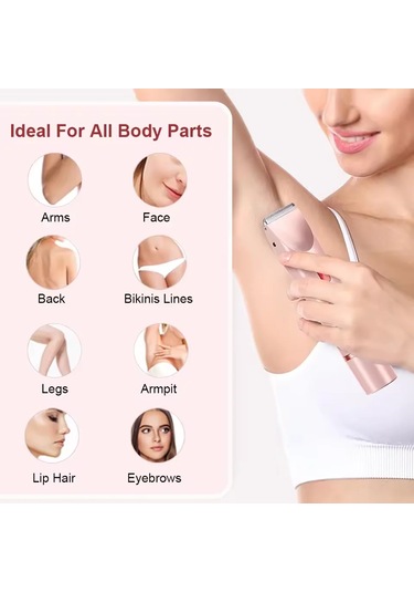 Elektrikli Tıraş Makinesi Kadın Tıraş Makinesi Ağrısız Kadın Bıyık Epilatör Pink Pembe