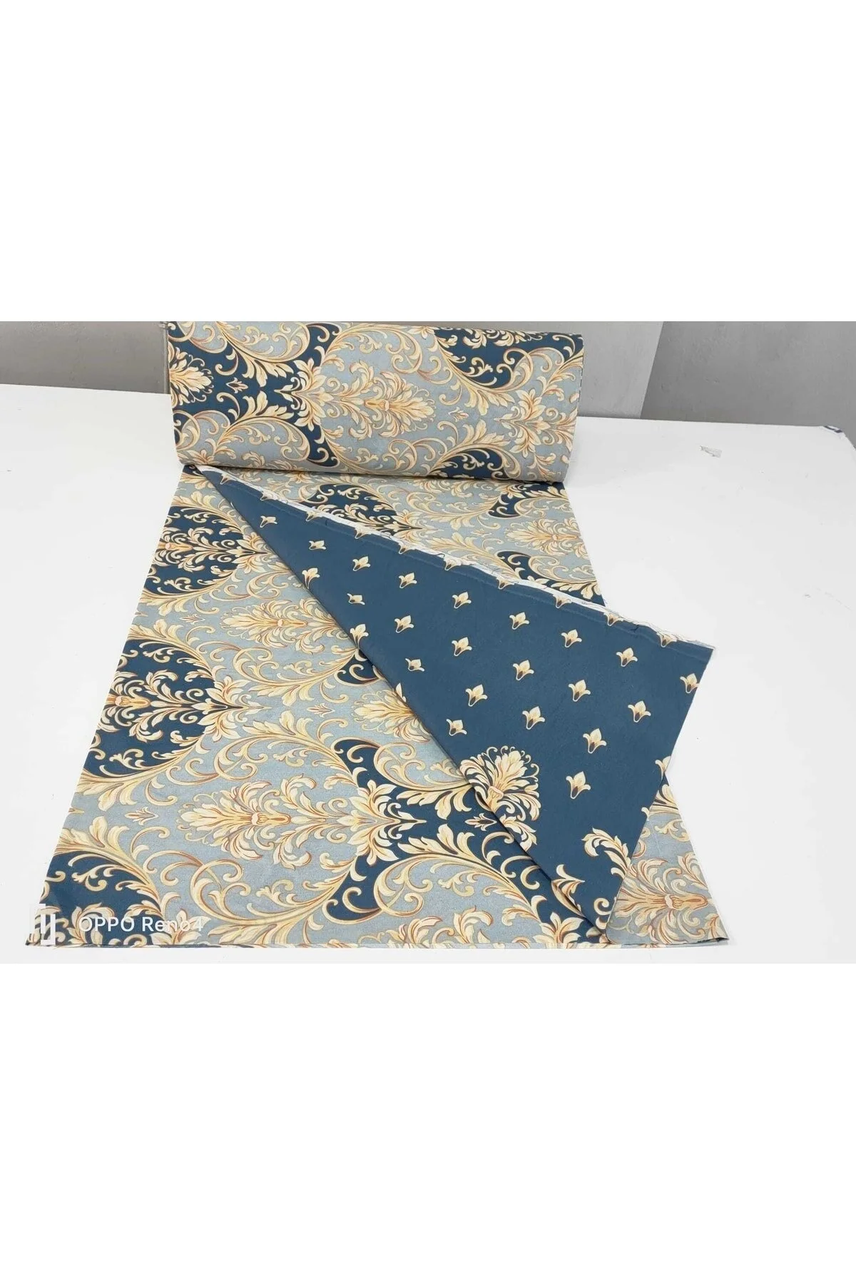 Ranforce Metrelik, Nevresimlik Kumaş - 100x240 Lacivert Osmanlı