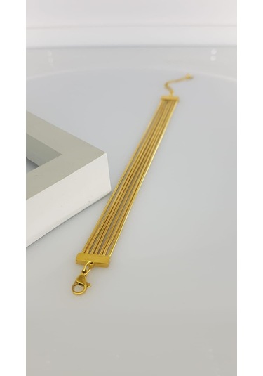 7 Zincirli Çelik Bileklik Sns096 Gold