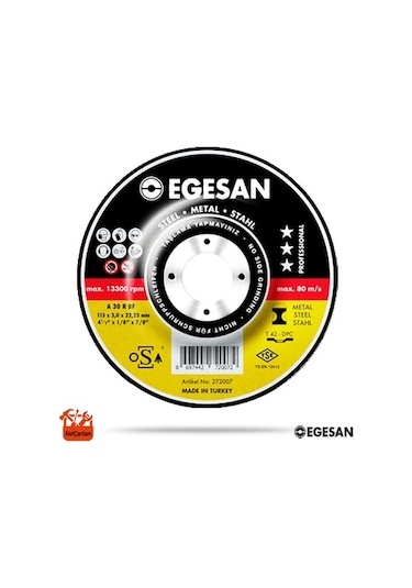 Egesan Metal Kesici Disk Spiral Flex Taşi 115 MM (115X3 Küçük Boy)