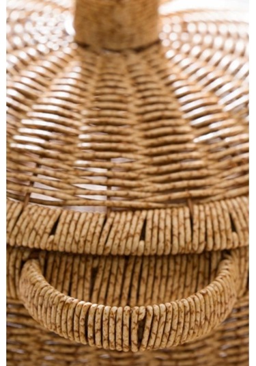 Digithome Rattan Hasır Kapaklı C Ok Amac Lı Depolama Mutfak Banyo Sepeti 28.5 Cm - Kahverengi Kahverengi