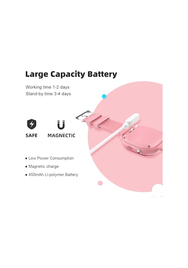 Geeksen Td-45 2g Çocuk Akıllı Telefon Saati Çocuk Sos Çağrı Sesli Sohbet Ip67 Su Geçirmez Nano Sım Kart Yuvası İle Lbs Konum Kamera Saat Silikon Kayış Kız Erkek Oyuncakları Akıllı Saat (İthalatçı Garantili)