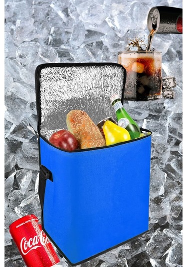 25 Lt. Termos Çanta - Isı Yalıtımlı Yemek Taşıma Çantası Kamp Piknik Plaj Soğuk Tutucu Termal Çanta Mavi