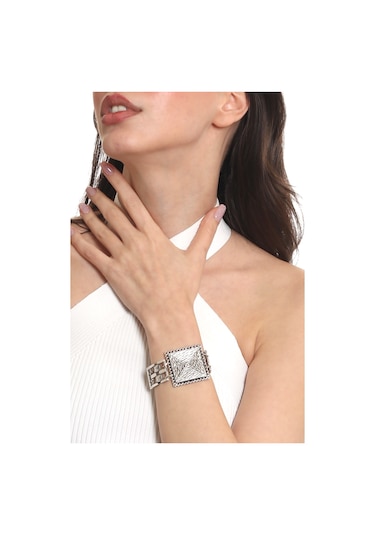 Labalaba Kadın Antik Gümüş Kaplama Zincir Bağlantılı Modern Tasarım Bileklik Gümüş