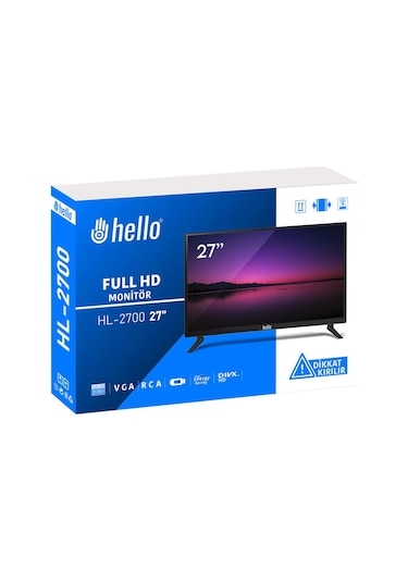 Hello Hl-2700 27'' Audio In-rca-vga-hdmı-usb 12 Volt Adaptörlü Full Hd Led Monitör
