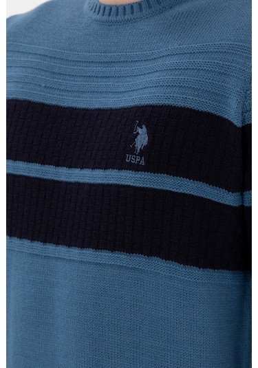 U.S. Polo Assn. Erkek Slim Fit Bisiklet Yaka Saks Kazak 50293041-VR032