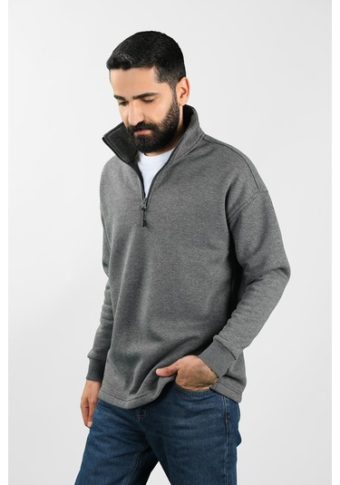 Unisex Balıkçı Yaka Antrasit Sweatshirt Çok Renkli