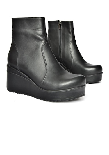 Fox Shoes R667930003 Siyah Hakiki Deri Kadın Bot Siyah