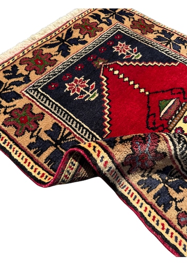 El Dokuma Küçük Taşpınar Namazlık 74x96 Kırmızı Küçük Seccade Yün