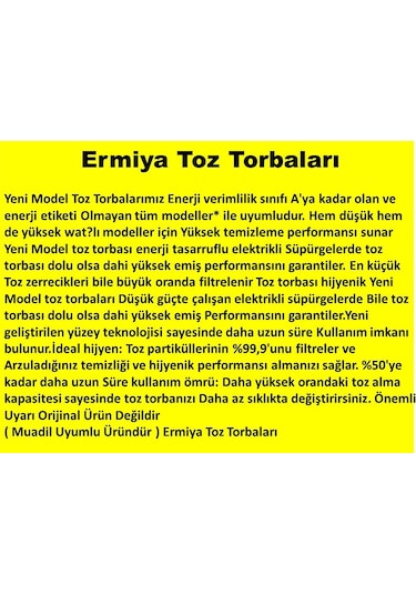 Arçelik Uyumlu Trb 6986 Elektrikli Süpürge Kağıt Toz Torbası 10 Adet